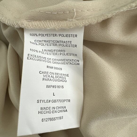 Cocktail Chevron Dress Women’s Size L Black Cream 3/4 Sleeve Bow Back Formal - Picture 14 of 14